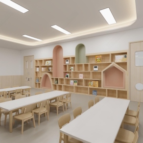 现代幼儿园教室3D模型下载